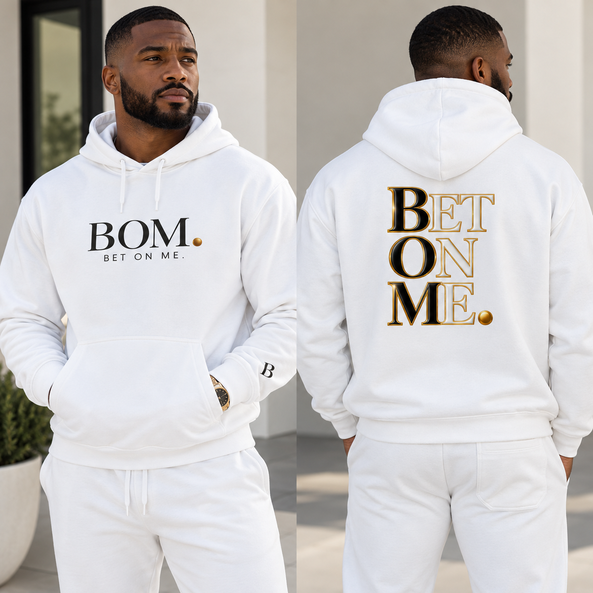 BOM Neutral Back Graphic Unisex Hooded Sweatshirt
