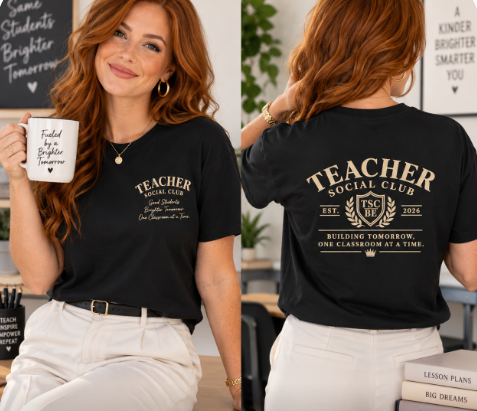 Teacher Social Club T-Shirt – Vintage Collegiate Teacher Gift Tee