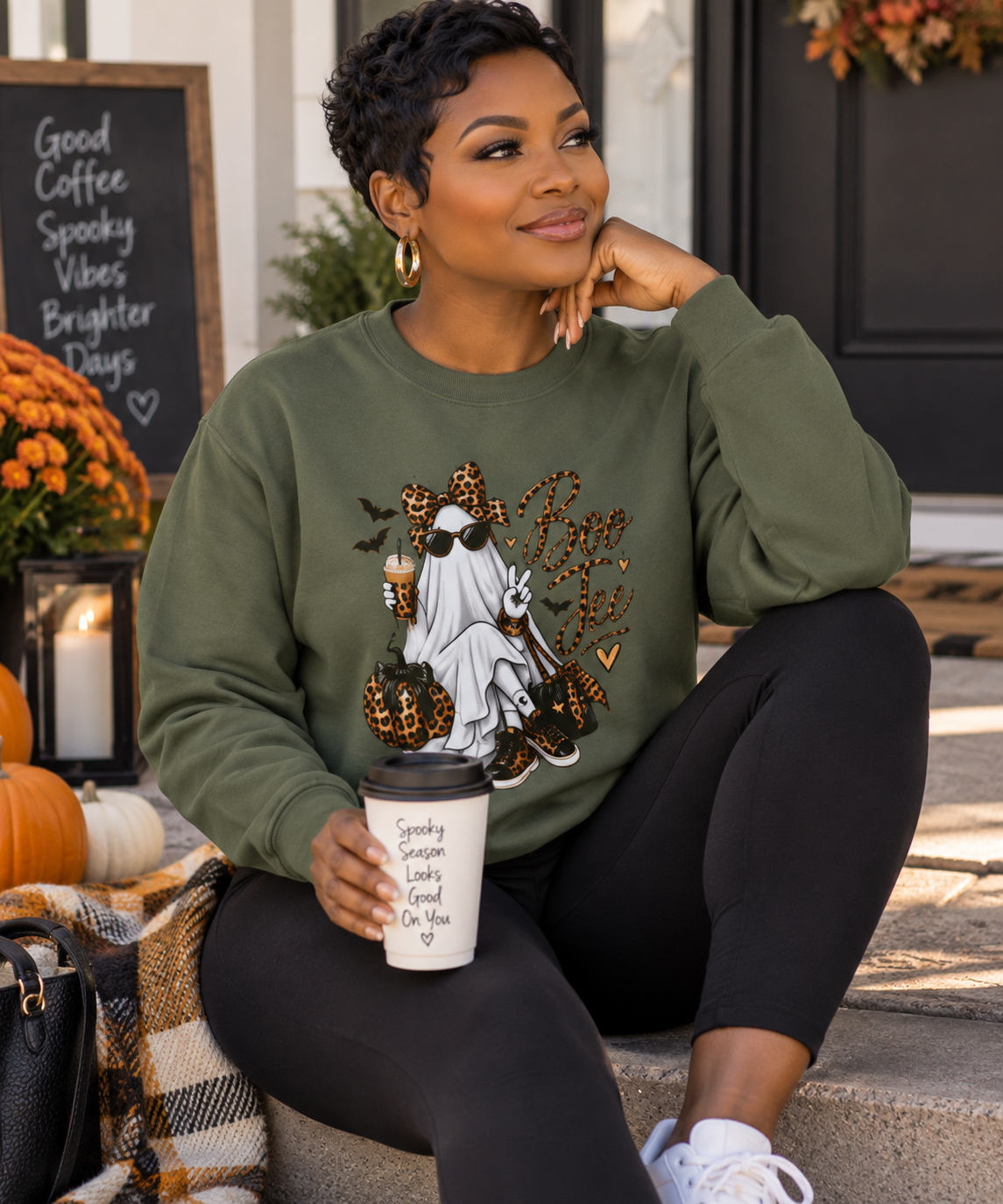 BOO Jee Leopard Crewneck Sweatshirt