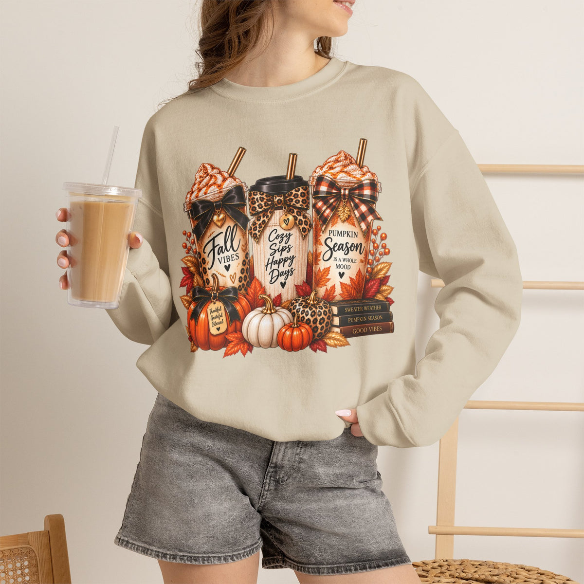 Fall Coffee Cozy Crewneck Sweatshirt